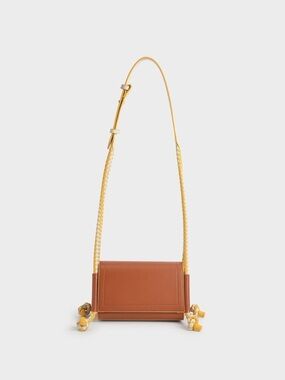 Charles & Keith Crossbody Purse Bag in Cognac